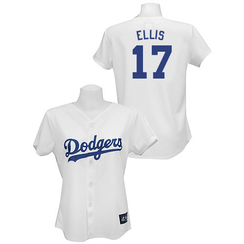 A-J Ellis #17 mlb Jersey-L A Dodgers Women's Authentic Home White Baseball Jersey
